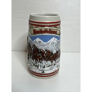 Vintage 1985 Budweiser Holiday Stein Beer Mug "A"  Series Limited Edition